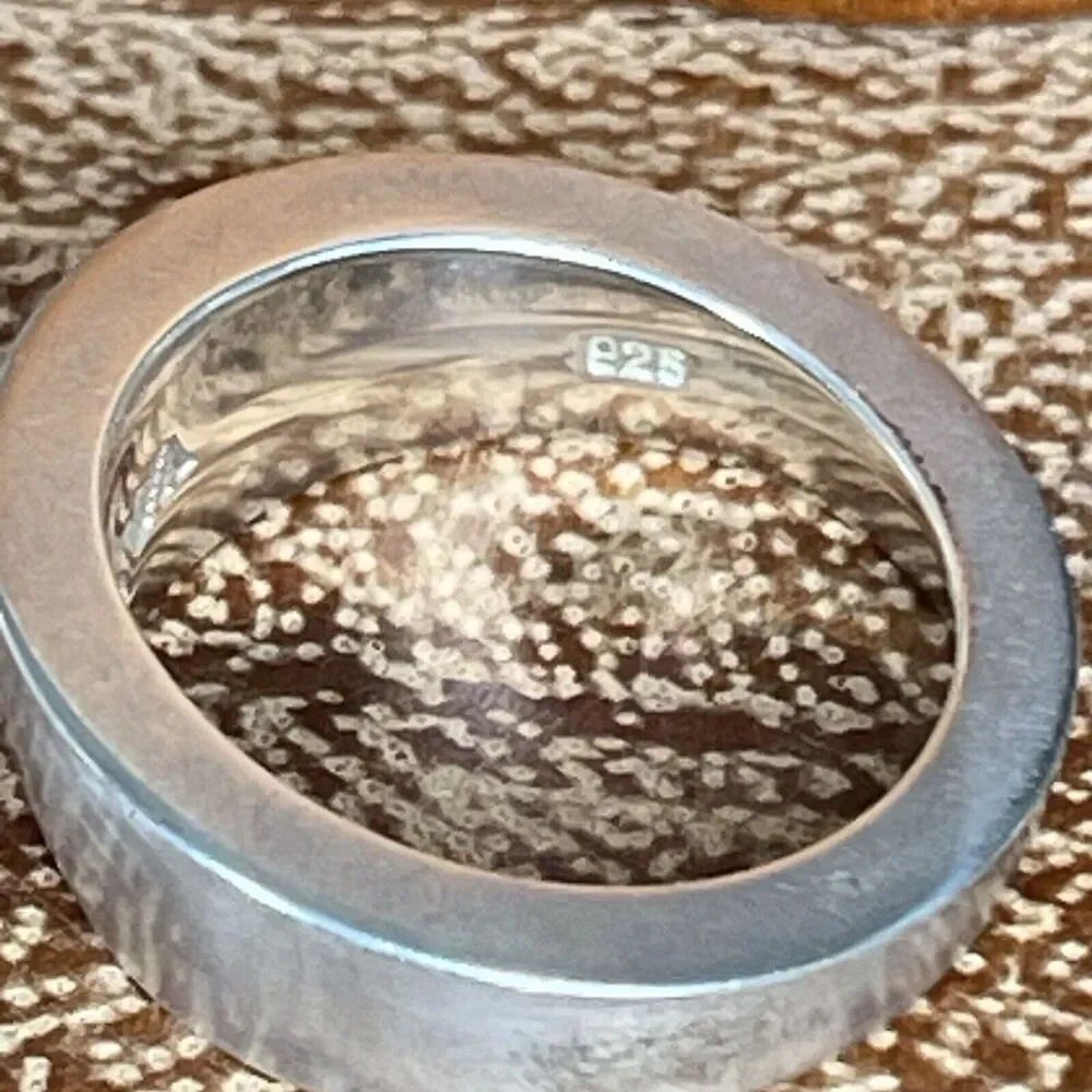 Sterling Silver 925 Marked ‘EWA’ Wide Band Ring 8.2g Size 6